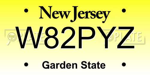 W82PYZ New Jersey License Plate