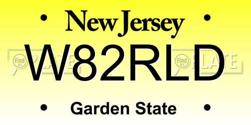 W82RLD New Jersey License Plate