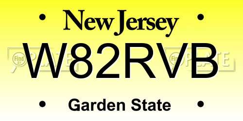 W82RVB New Jersey License Plate