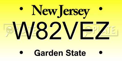 W82VEZ New Jersey License Plate