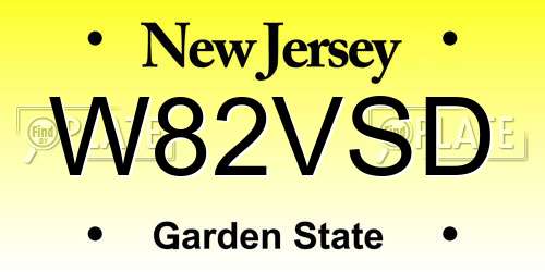 W82VSD New Jersey License Plate