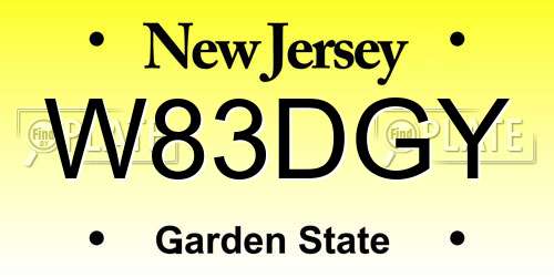W83DGY New Jersey License Plate