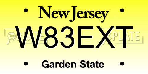 W83EXT New Jersey License Plate