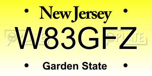 W83GFZ New Jersey License Plate
