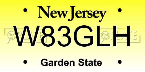 W83GLH New Jersey License Plate