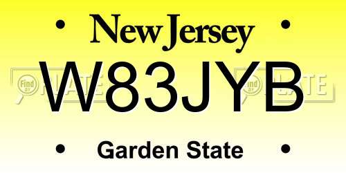 W83JYB New Jersey License Plate