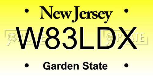 W83LDX New Jersey License Plate