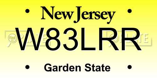 W83LRR New Jersey License Plate