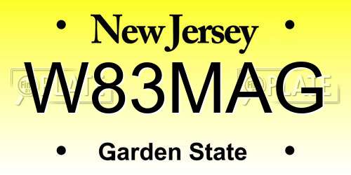 W83MAG New Jersey License Plate