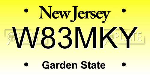 W83MKY New Jersey License Plate
