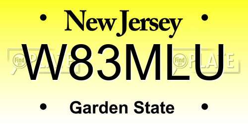 W83MLU New Jersey License Plate