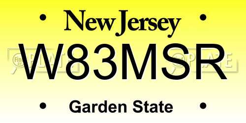 W83MSR New Jersey License Plate