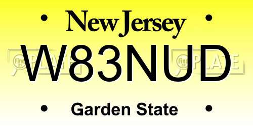 W83NUD New Jersey License Plate