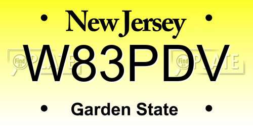 W83PDV New Jersey License Plate
