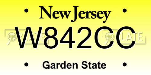 W842CC New Jersey License Plate