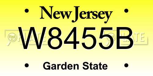 W8455B New Jersey License Plate