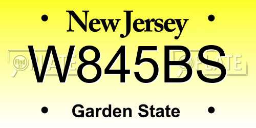 W845BS New Jersey License Plate