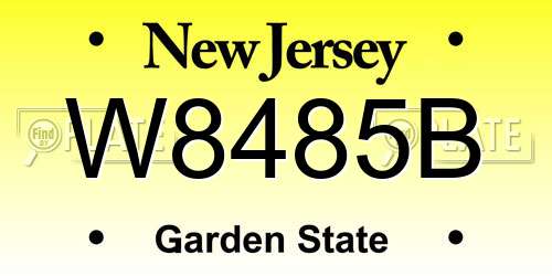 W8485B New Jersey License Plate