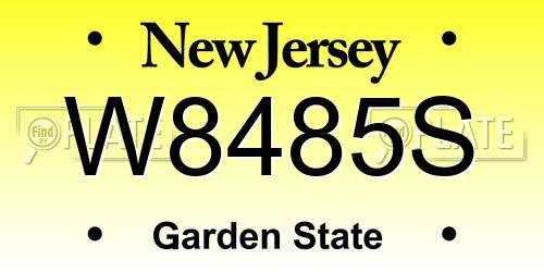 W8485S New Jersey License Plate