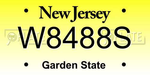 W8488S New Jersey License Plate