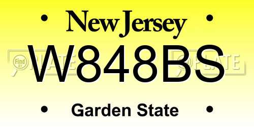 W848BS New Jersey License Plate