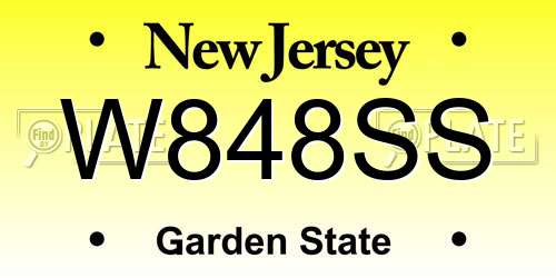W848SS New Jersey License Plate