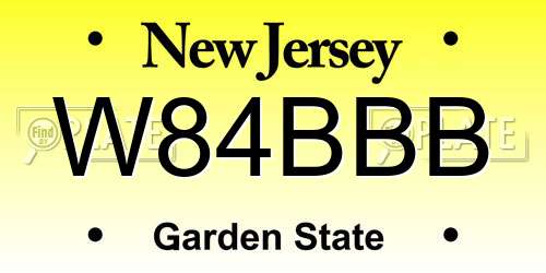 W84BBB New Jersey License Plate