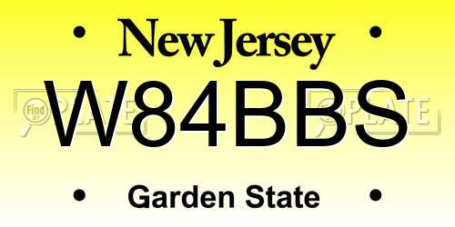 W84BBS New Jersey License Plate