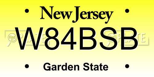 W84BSB New Jersey License Plate
