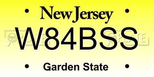 W84BSS New Jersey License Plate