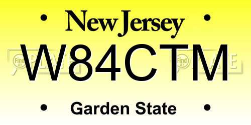 W84CTM New Jersey License Plate