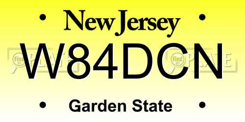 W84DCN New Jersey License Plate