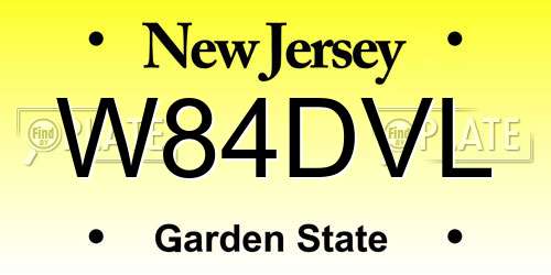 W84DVL New Jersey License Plate
