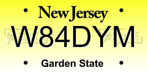 W84DYM New Jersey License Plate