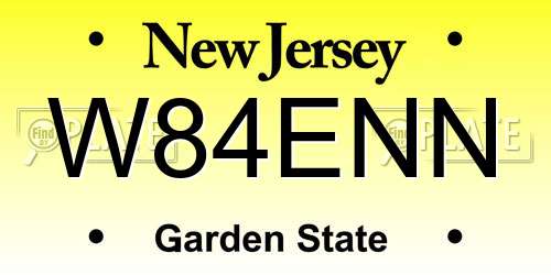 W84ENN New Jersey License Plate