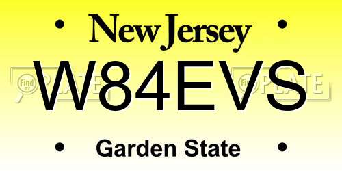 W84EVS New Jersey License Plate
