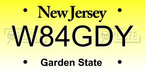 W84GDY New Jersey License Plate