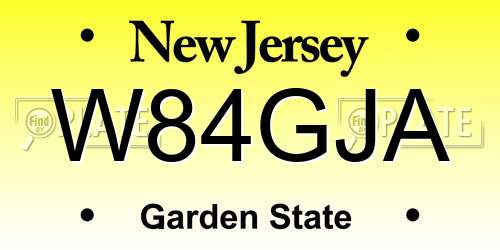 W84GJA New Jersey License Plate