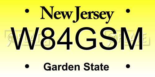 W84GSM New Jersey License Plate