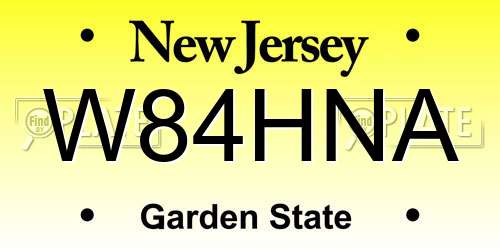 W84HNA New Jersey License Plate