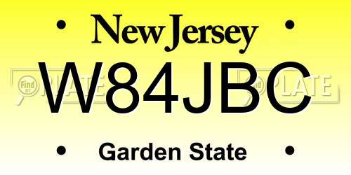 W84JBC New Jersey License Plate