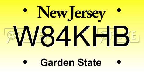 W84KHB New Jersey License Plate