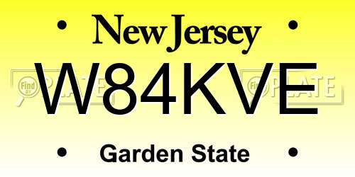 W84KVE New Jersey License Plate