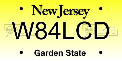 W84LCD New Jersey License Plate