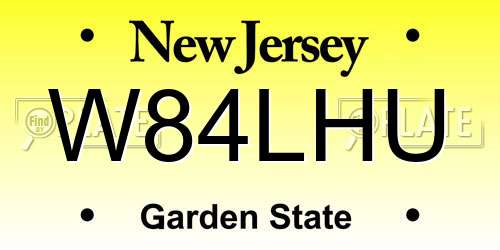 W84LHU New Jersey License Plate
