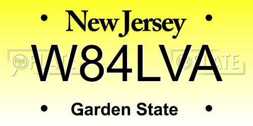 W84LVA New Jersey License Plate