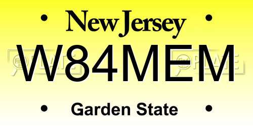 W84MEM New Jersey License Plate