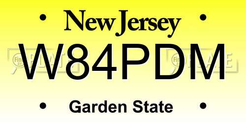 W84PDM New Jersey License Plate