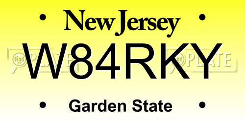 W84RKY New Jersey License Plate