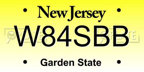 W84SBB New Jersey License Plate